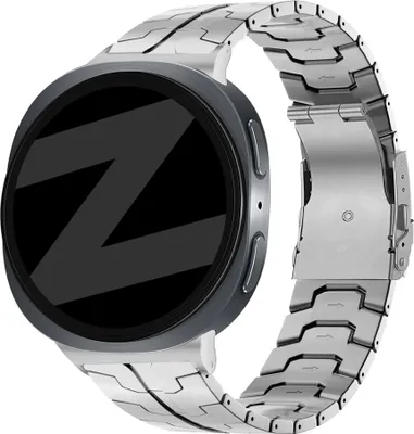 Produktbild von Bandz Titanband 'Iron' - Hochwertiges Titanband passend für Samsung Galaxy Watch 8 - 40mm / Galaxy Watch 8 - 44mm / Galaxy Watch 8 Classic - Inklusive Verkürzungsset (silber)