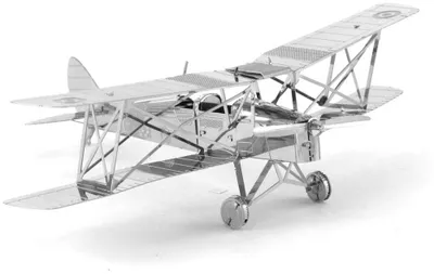 Obrázek produktu pro Metal Earth De Havilland Tiger Moth, Model letadla s pevnými křídly, Montážní sada, De Havilland Tiger Moth, Jakékoliv pohlaví, Kov, Mírná