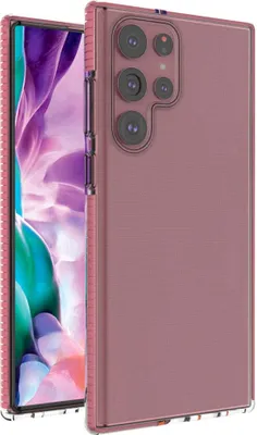 Produktbild von Spring Case Gelhülle mit buntem Rahmen für Samsung Galaxy S22 Ultra Hellrosa
