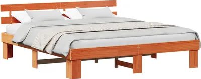 Produktbild von vidaXL Bettrahmen Wachsbraun 180 x 200 cm Massives Kiefernholz