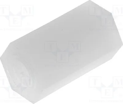 Produktbild von 5x Distanzmuffe mit Gewinde L: 10mm  Distanzhülsen aus Kuntoff sechskant  M4