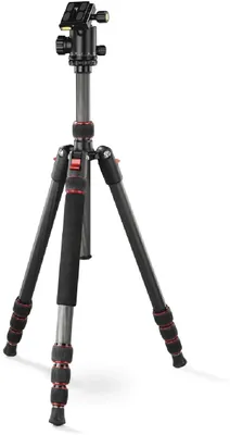 Immagine prodotto di Hama Dreibeinstativ Ramble II Duo Carbon, 160 - Ball, mit Smartphone-Halterung (00004486)