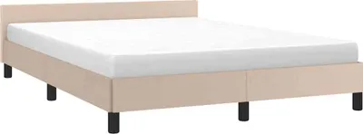 Produktbild von vidaXL Bettgestell mit Kopfteil ohne Matratze Cappuccino 140x190 cm