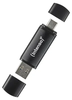 Produktbild von Intenso 3544480, 32 GB, USB Type-A / USB Type-C, 3.2 Gen 1 (3.1 Gen 1), 70 MB/s, Kappe, Schwarz
