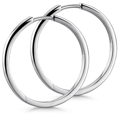 Immagine prodotto di MATERIA orecchini a cerchio da donna orecchini in argento 925 rodiato solido 33 mm con confezione regalo SO-429