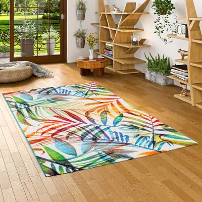 Produktbild von Designer Teppich Faro Tropical Bunte Zweige, Größe:200x290 cm