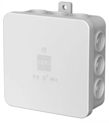 Zdjęcie produktu dla Elektro-Plast | Skrzynka hermetyczna E12 - 85x85x39mm - szara - IP55 - odporna na warunki atmosferyczne