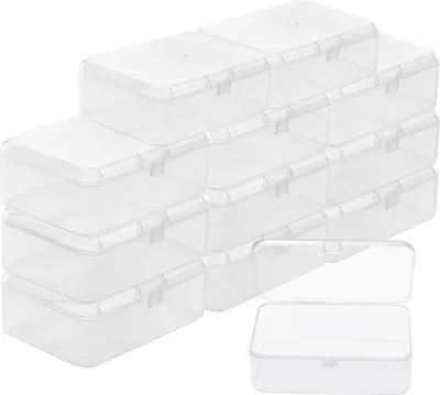 Image de Petites boîtes avec couvercle (12 pièces) – 12 boîtes par lot – Boîtes de rangement en plastique – Récipients en plastique – Petite boîte de rangement avec couvercle
