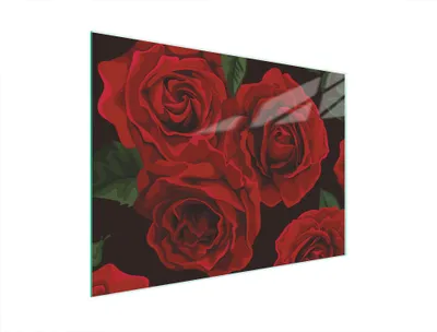 Image de Planche à découper en verre 40x30 roses