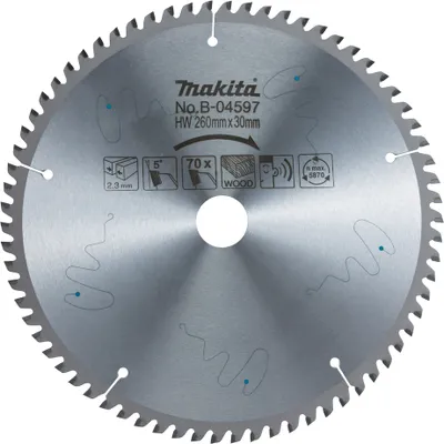 Produktbild von Makita B-04597 Standard-Kreissägeblatt TCT 260 x 30 mm 70T Holz