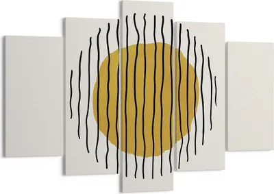 Produktbild von Bild auf Leinwand - Leinwandbild - 5 Teile - Modern Piece Linear - 150x100cm - Wand Bild - Wanddeko - Wandbilder - Leinwanddruck - Bilder - Wanddekoration - Leinwand bilder - Wandbild - EA150x100-4793