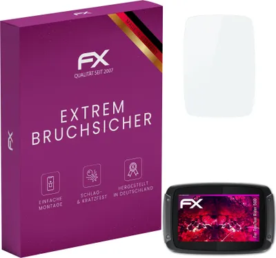Produktbild von atFoliX FX-Hybrid-Glass Displayfolie kompatibel mit TomTom Rider 500 Glasfolie