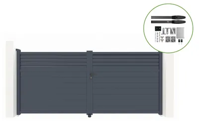 Produktbild von Flügeltor elektrisch 4m CARPATIA H.180cm + Drehtorantrieb HICKER B200