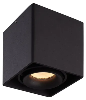 Image de HOFTRONIC - Spot en saillie LED carré 4W 345lm 2700K GU10 noir dimmable inclinable