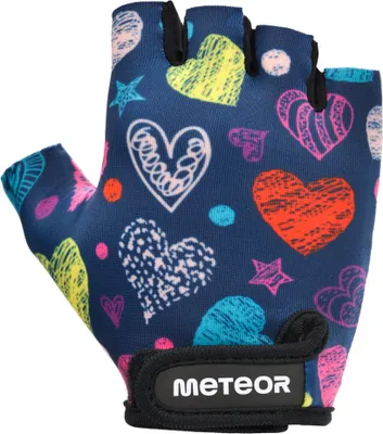 Obrázok produktu pre Meteor detské cyklistické rukavice, gélové rukavice na bicykel BMX, chlapčenské cyklistické rukavice, dievčenské cyklistické rukavice M Hearts