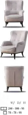 Productafbeelding van Comfortabele fauteuil, orenfauteuil, cocktailstoel, bekleding van stof, woonkamer, grijs, modern design