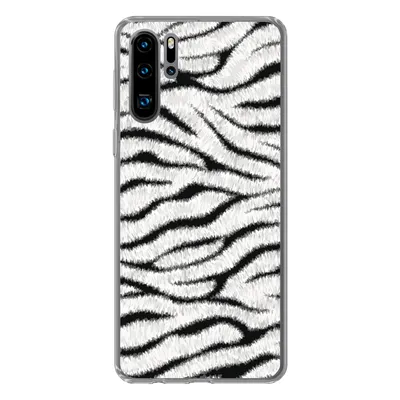 Produktbild von MuchoWow® Handyhülle Schutzhülle Hülle für Huawei P30 Pro Tiermuster - Zebra - Weiß Silikon Softcase Handy Hülle - Schutzdeckel