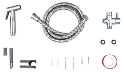 Produktbild von Edelstahl-Bidet-Sprühkopf, WC-Aufsatz, Reinigungsset, 1/2-Zoll-EU-Anschluss