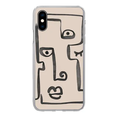 Produktbild von MuchoWow® Handyhülle Schutzhülle Hülle für iPhone X Auge - Lippen - Strichzeichnung Silikon Softcase Handy Hülle - Handyhülle
