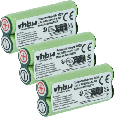 Produktbild von vhbw 3x Akku kompatibel mit Philips 4853XL, 4865XL, 4845XL/A, 4852XL, 4825XL/A, 4845XL, 4822-138-10727, 4865XL/A Rasierer (800 mAh, 2,4 V, NiMH)
