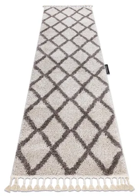 Imagen del producto de Alfombra, alfombra de pasillo BERBER TROIK crema – para la cocina, entrada, pasillo  beige 70x300 cm
