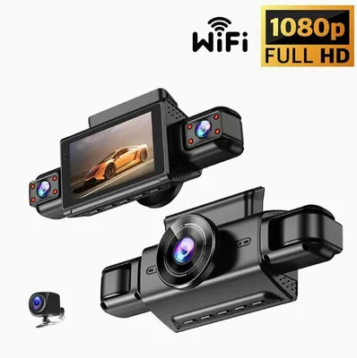 Produktbild von Vierkanal-Dashcam mit 1080P-HD-Aufzeichnung, 3-Zoll-Display, WLAN und Smartphone-Konnektivität,mit 64-GB-Karte