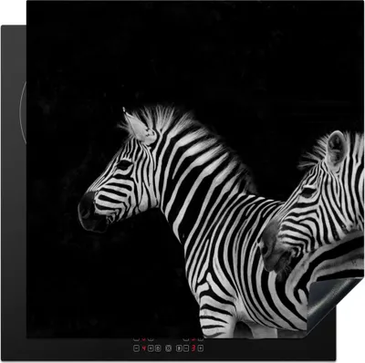 Produktbild von KitchenYeah© Herdabdeckplatte Zebra - Weiß - Tiere - Schwarz , 78x78cm, Küche Deko, Glaskeramikkochfeld Herdabdeckung, Abdeckplatte fùr Kochfeld