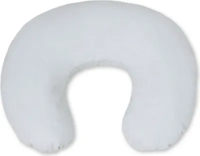 Image de Coussin d'allaitement ergonomique en forme de demi-lune gris 60x47 cm en coton