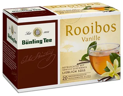 Produktbild von Bünting Tee Rooibos Vanille Rotbuschtee lieblich süss 12er Pack