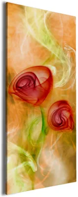 Produktbild von Wallario Premium Leinwandbild Abstrakte Rosen in Größe 30 x 75 cm