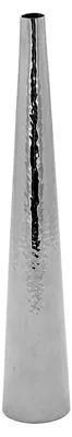 Produktbild von schmale Edelstahl Vase 36 cm hohe Blumenvase aus gehämmerten Edelstahl