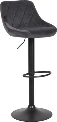 Produktbild von Barhocker HLO-CP268 Samt schwarz  dunkelgrau
