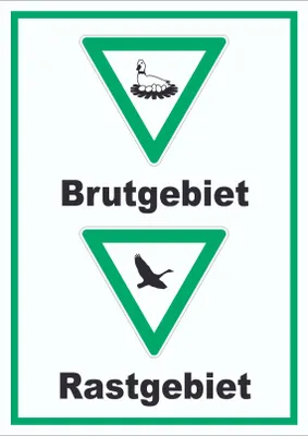 Produktbild von Brut- und Rastgebiet hochkant Schild A3 Rückseite selbstklebend