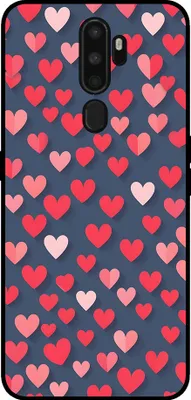 Produktbild von Smartphonica Telefon Fall fit für Oppo A5 2020 / A9 2020 mit rosa und roten Herzen Impressum - TPU Backcover Fall mit rosa und roten Herz-Design