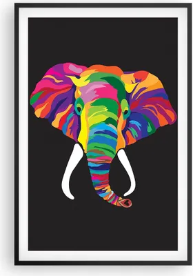Produktbild von Gerahmtes Poster - Schwarzer Rahmen - Elefant spaß bunt tier - 61x91,5 cm - Wand Bild - Wanddeko - Wandbilder - Kunstposter - Wandposter - Bilderrahmen - Bilder - Kunstdruck - Wandbild P2BPA61x91-2928
