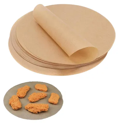 Productafbeelding van Bakpapier - 100 stuks - Rond - Voor heteluchtfriteuse - Hittebestendig - Voor pizza - Ø 20 cm