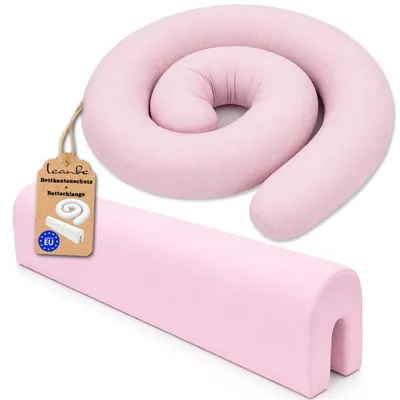 Produktbild von LEANBE Bettkantenschutz 70x20x14 cm + Bettschlange 150x15 cm – Rosa