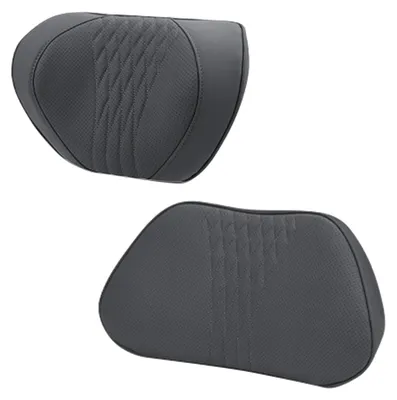 Produktbild von Nacken- und Lendenstützkissen-Set, Memory-Schaum, Auto-Kopfstützenkissen, atmungsaktiv, weich und bequem zur Linderung von Rückenschmerzen und zur Unterstützung des Lendenbereichs (schwarz)