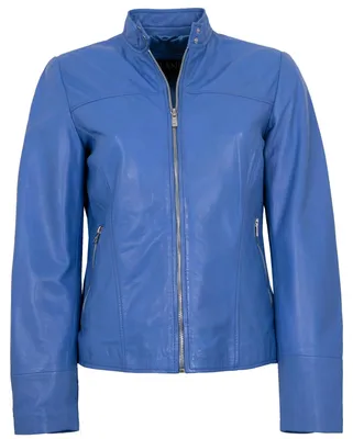 Produktbild von Jilani Collection - Damen Lederjacke Lammnappa blau : 38