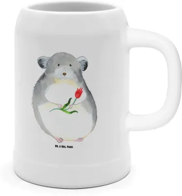 Produktbild von Mr. & Mrs. Panda Krug Chinchilla Blume - Weiß - Geschenk, Bierhumpen, Chinchillas, Kummer, Bier Humpen, Chaos, Seidel, Büro, Liebeskummer, Gute Laune
