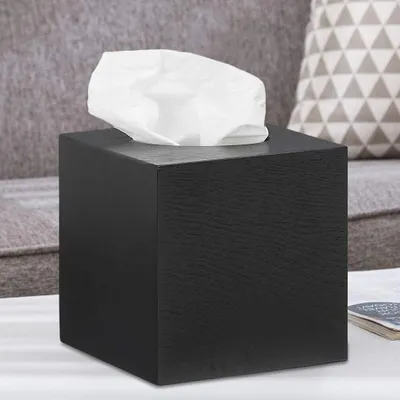 Produktbild von Quadratische Taschentuchbox aus Holz – stilvoller Taschentuchhalter für Esszimmer, Küchen und Büros; ideal für Arbeitsplatten und als Dekoration.