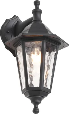 Produktbild von Klassische Außenwandleuchte Schwarz IP44 New Haven Gehämmert