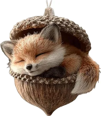 Produktbild von 1/6 Stück Auto-Anhänger, bezauberndes Eichhörnchen, Igel, Fuchs, Eichel, Acryl-Ornamente, Weihnachtsbaum-Tischdekoration, Auto-Akzente, Weihnachtsdekoration