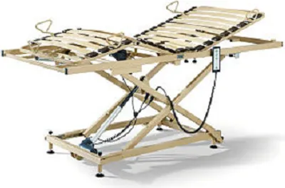 An adjustable bed frame with electric motors and a remote control.