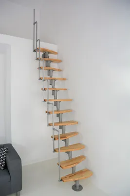 Produktbild von Minka Mittelholmtreppe Monaco 35 - 293,8cm Geschosshöhe Buche Grau