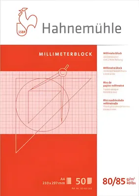 Zdjęcie produktu dla Hahnemühle 10662561 Millimetre - podkładka 50 arkuszy, A4, 80 g/m²
