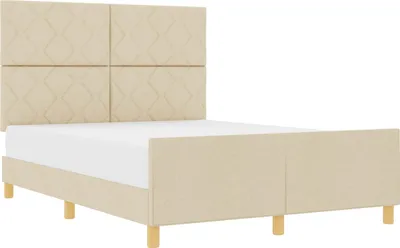 Obrázok produktu pre vidaXL Rám postele s čelom krémový 160 x 200 cm látka