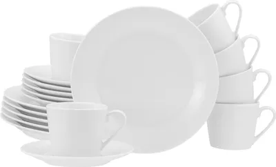 Produktbild von Kaffeeservice - für 6 Personen - Weiß - Porzellan - 18-teilig