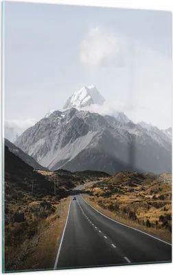 Produktbild von Bilder auf glas - Einteilig - Weg Berg Gipfel - 50x70cm - Glasbilder - Wandbilder - Bilder - zum Aufhängen bereit - Wanddekoration aus Glas - Glas Bilder - Wandbild auf Glas - GPA50x70-4833