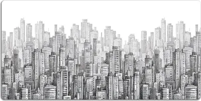 Produktbild von Schreibtischmatte Tischunterlage 120x60 cm Mauspad - Schwarz-Weiß-Stadt